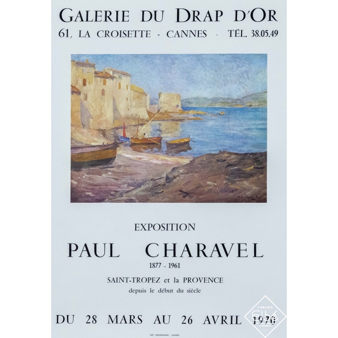 Affiche ancienne d'exposition - Paul Charavel - 1970 - Paul Charavel - galerie du drap d'or - 64,5 par 45 cm