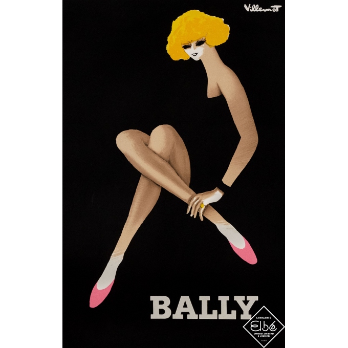 Affiche ancienne de publicité - Villemot - 1982 - Bally - 64 par 42 cm