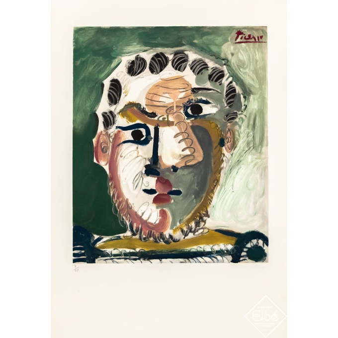 Affiche ancienne d'exposition - Picasso - 1967 - Picasso Lithographie N°7 /200 - 74,5 par 53 cm