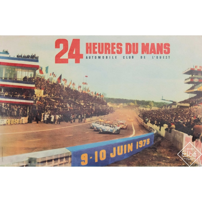 Affiche ancienne de publicité - Le Pilier Vert - 1973 - 24h du Mans 1973 - 61,5 par 40 cm