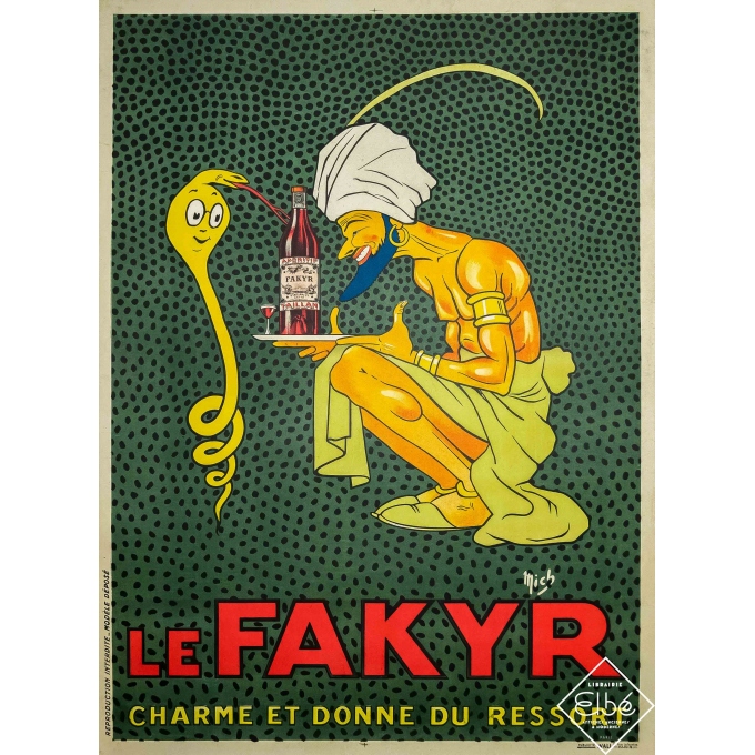 Affiche ancienne de publicité - Mich - Circa 1920 - Le Fakyr - 159 par 118 cm
