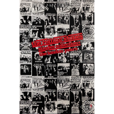 Affiche ancienne de publicité - 1989 - The Rolling Stones - single collection - The London years - 92,5 par 61,5 cm
