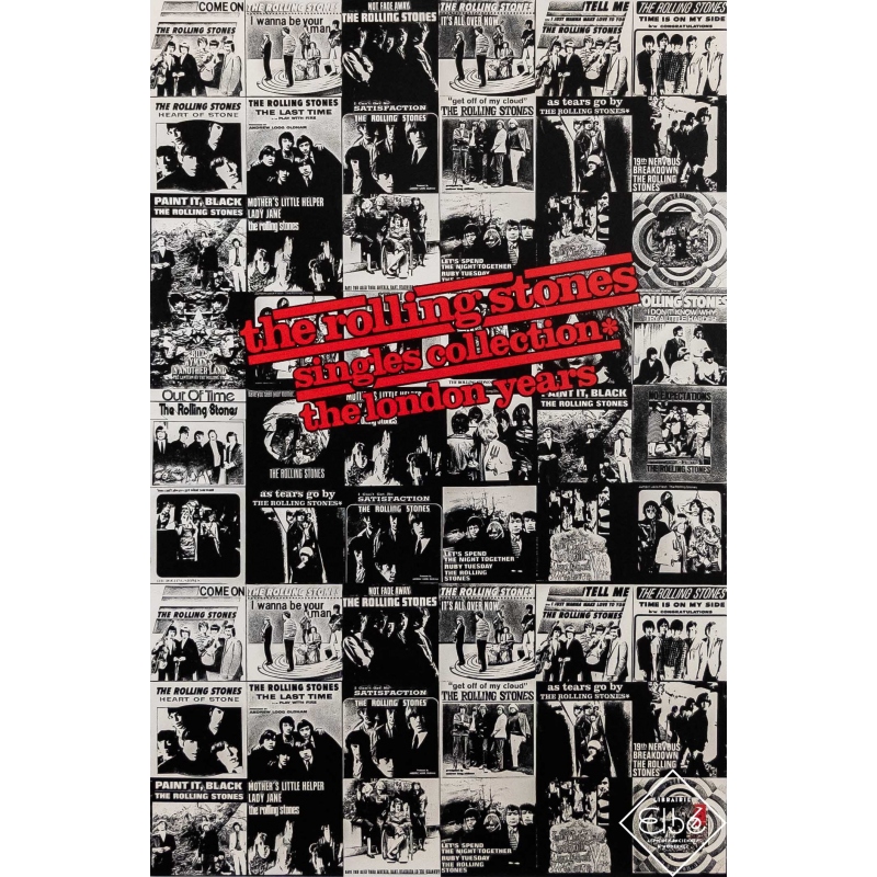 Affiche ancienne de publicité - 1989 - The Rolling Stones - single collection - The London years - 92,5 par 61,5 cm