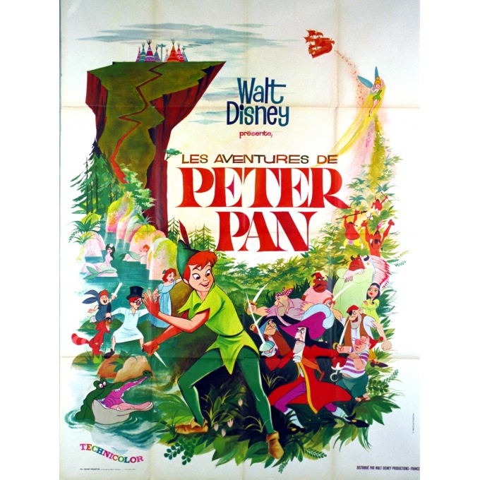 Peter Pan Film Complet En Francais Walt Disney "Les Aventures de Peter Pan" affiche ancienne Walt Disney