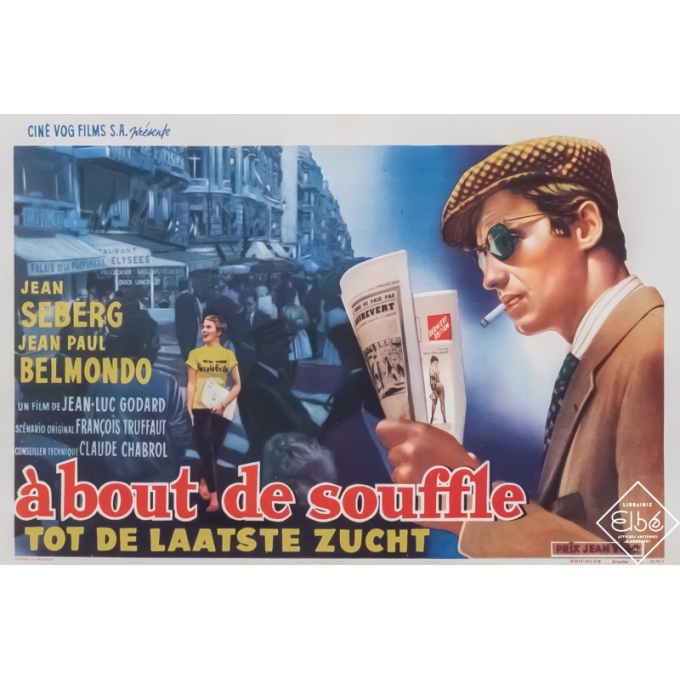 Original vintage movie poster - Circa 1960 - A bout de souffle - Modèle Belge - 20,7 by 14,8 inches Original vintage movie poster - Circa 1960 - A bout de souffle - Modèle Belge - 20,7 by 14,8 inches
