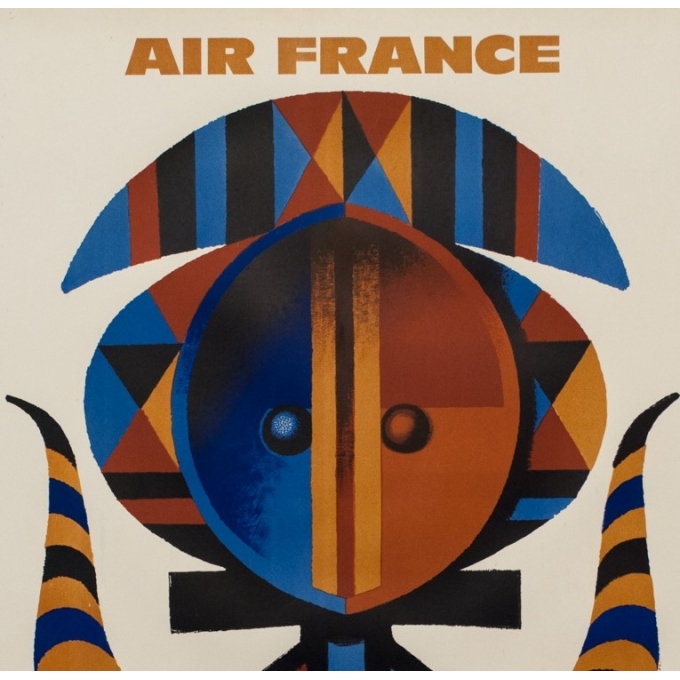 Affiche ancienne de voyage - Nathan - 1962 - Air France Afrique - 99 par 61.5 cm - 2