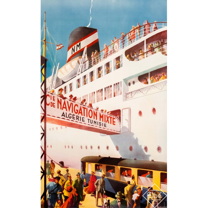 Vintage travel poster - Maurice Dard - Circa 1950 - Compagnie de Navigation Mixte - Algérie Tunisie - 39 by 24,4 inches Vintage travel poster - Maurice Dard - Circa 1950 - Compagnie de Navigation Mixte - Algérie Tunisie - 39 by 24,4 inches