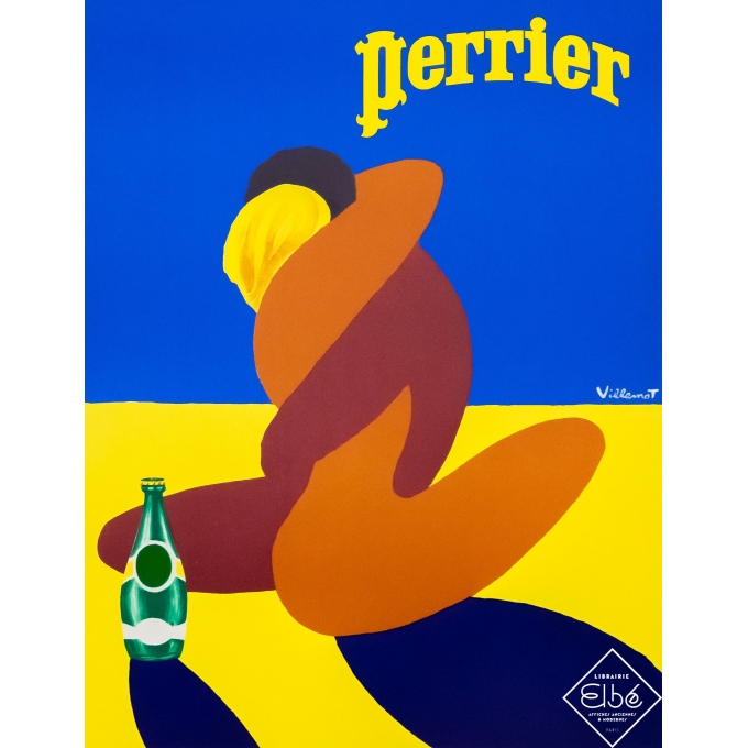 Affiche ancienne d'exposition - Villemot - Circa 1980 - Perrier - 65 par 50 cm
