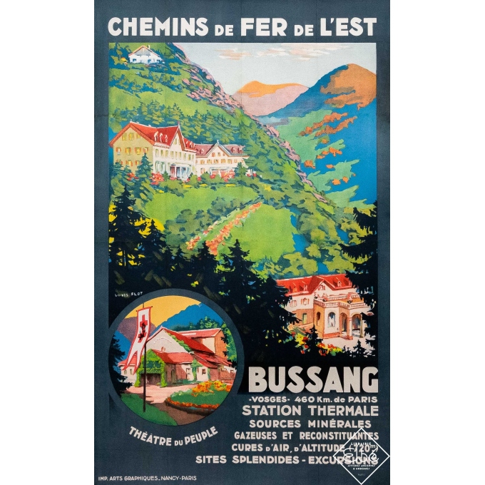 Vintage travel poster - Louis Flot - Circa 1925 - Bussang - Vosges - 39,6 by 24,4 inches
