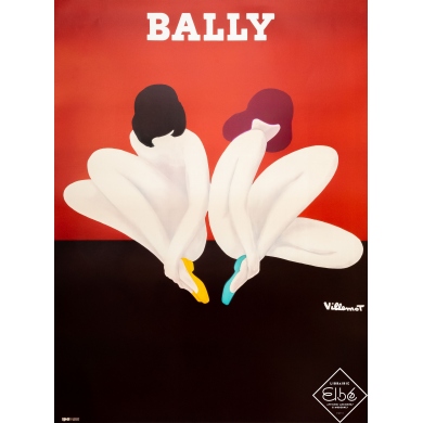 Affiche ancienne de publicité - Villemot - 1973 - Bally Lotus - 155 par 117 cm