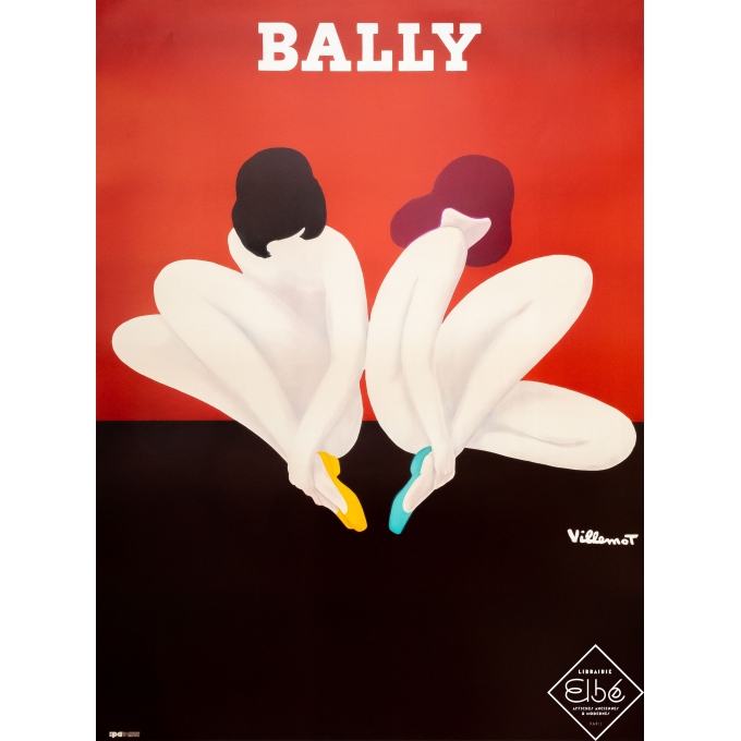 Affiche ancienne de publicité - Villemot - 1973 - Bally Lotus - 155 par 117 cm