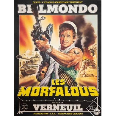 Affiche ancienne de cinéma - Casaro - 1983 - Les Morfalous - Belmondo - 160 par 120 cm