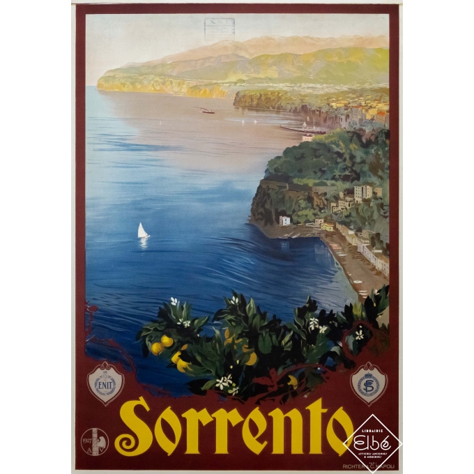 Vintage travel poster - Mario Borgoni - 1927 - Sorrento - Italie - 39,2 by 27,2 inches Vintage travel poster - Mario Borgoni - 1927 - Sorrento - Italie - 39,2 by 27,2 inches