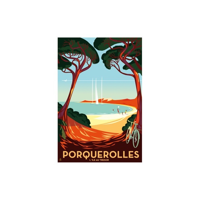 Porquerolles l'Ile au trésor - Sérigraphie originale - Monsieur Z Porquerolles l'Ile au trésor - Sérigraphie originale - Monsieur Z