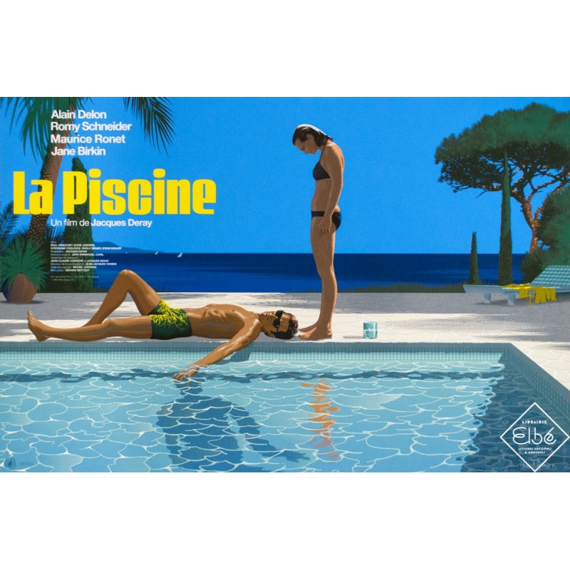 Silkscreen poster - Laurent Durieux - 2019 - La Piscine, regular, signée, épreuve d'artiste - 35,8 by 24 inches