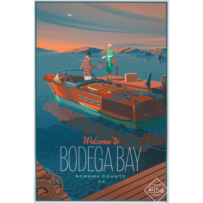 Affiche sérigraphiée originale - Laurent Durieux - 2020 - Welcome to Bodega Bay, regular - 298/450 - 91 par 61 cm