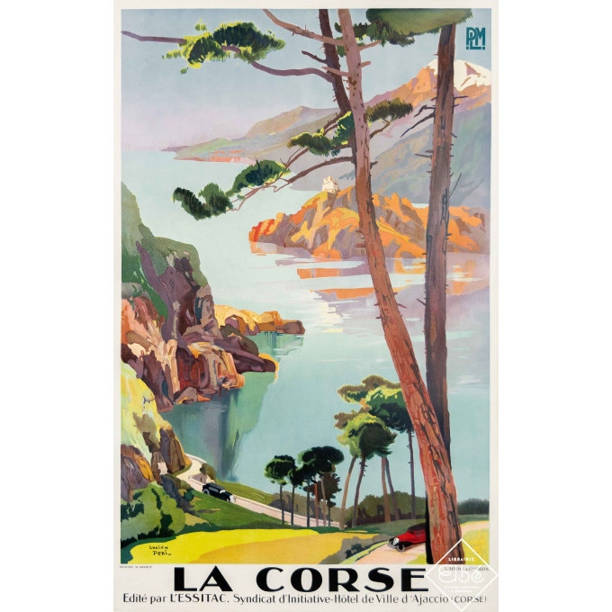 Affiche ancienne de voyage - Lucien Peri - 1930 - Corse - 100,5 par 66,5 cm