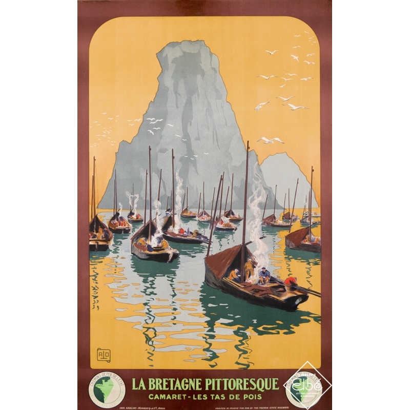 Vintage poster - Hallo dit ALO - 1925 - La Bretagne Pittoresque - Camaret - Les Tas de Pois - 38,6 by 24,4 inches