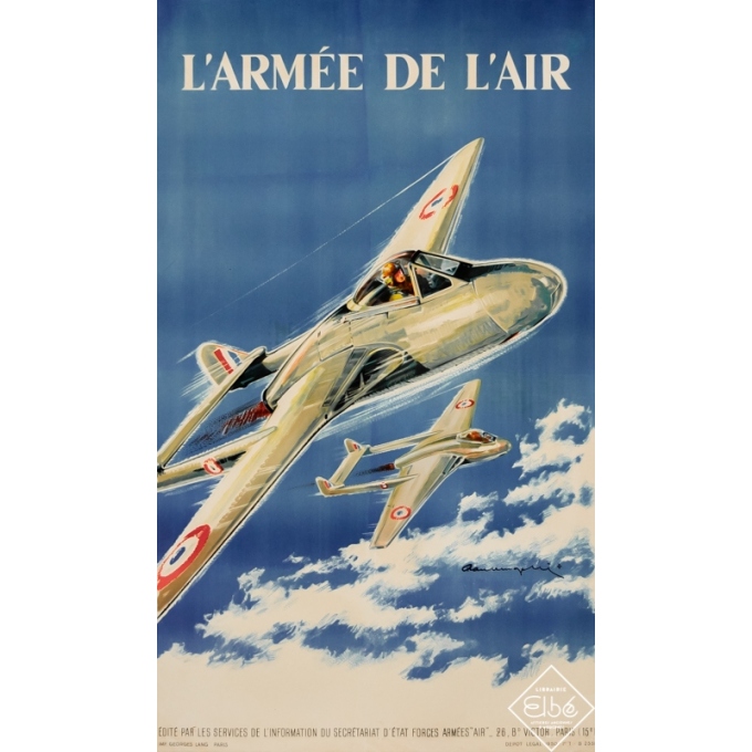 Vintage advertising poster - Paul Lengellé - 1950 - L'Armée de l'Air - 50 by 24,4 inches Vintage advertising poster - Paul Lengellé - 1950 - L'Armée de l'Air - 50 by 24,4 inches