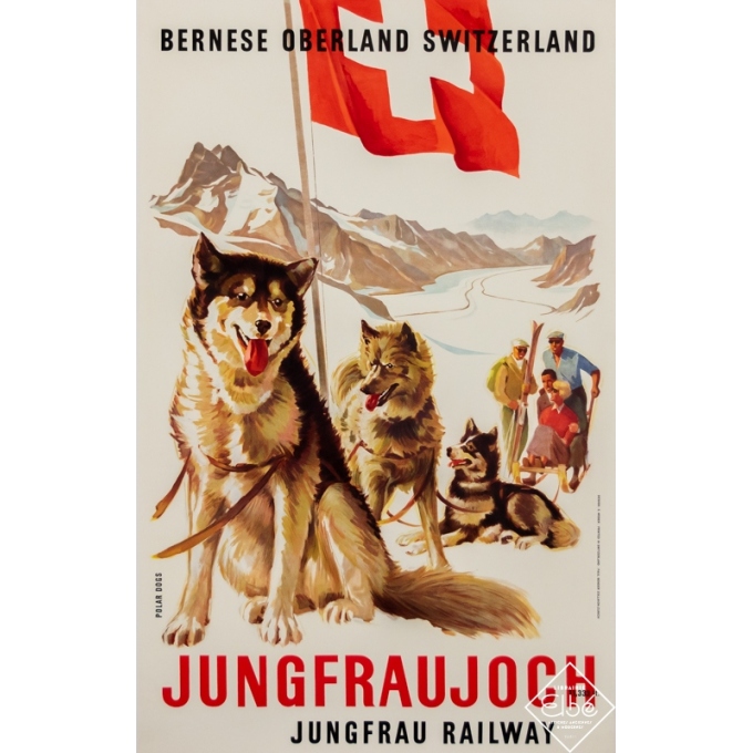 Affiche ancienne de voyage - E.Weber - Circa 1950 - Jungfraujoch - Bernese Oberland Switzerland - 102 par 64 cm