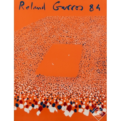 Affiche ancienne de publicité - Gilles Aillaut - 1984 - Roland Garros 1984 - 75 par 58 cm