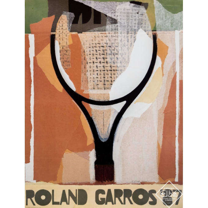 Affiche ancienne de publicité - Gérard Titus - Carmel - 1987 - Roland Garros 1987 - 75 par 57 cm