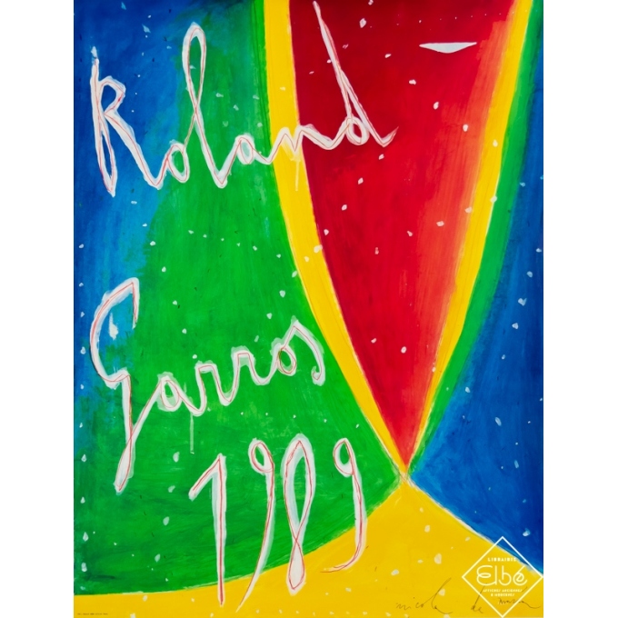 Vintage advertising poster - Nicolas De Maria - 1989 - Roland Garros 1989 - 29,9 by 22,4 inches