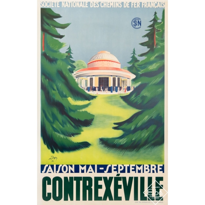 Affiche ancienne de voyage - Don - 1930 - Contrexéville - 120 par 65 cm