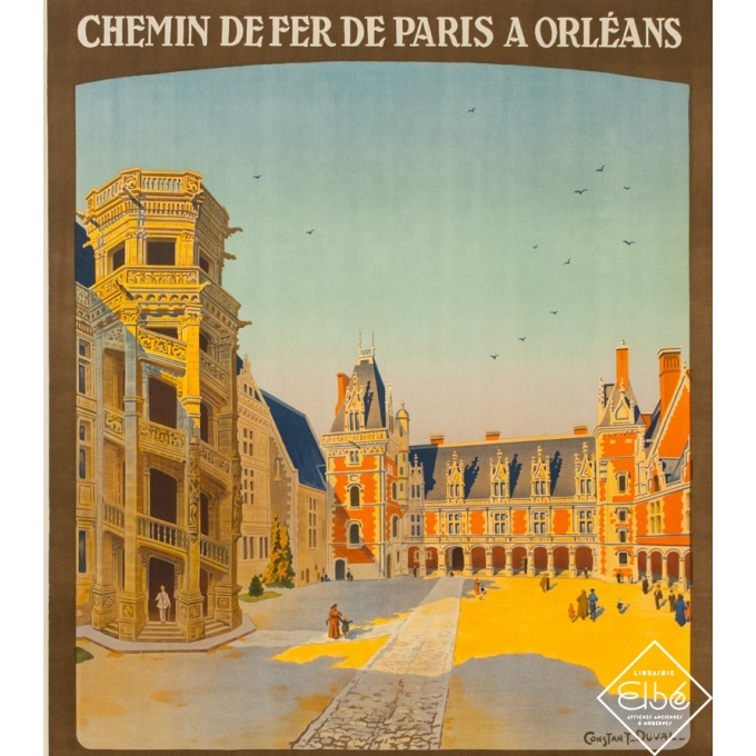 Affiche ancienne de voyage - Constant Duval  - 1920- Château de Blois - 105.5 par 73.5 cm - Vue 2