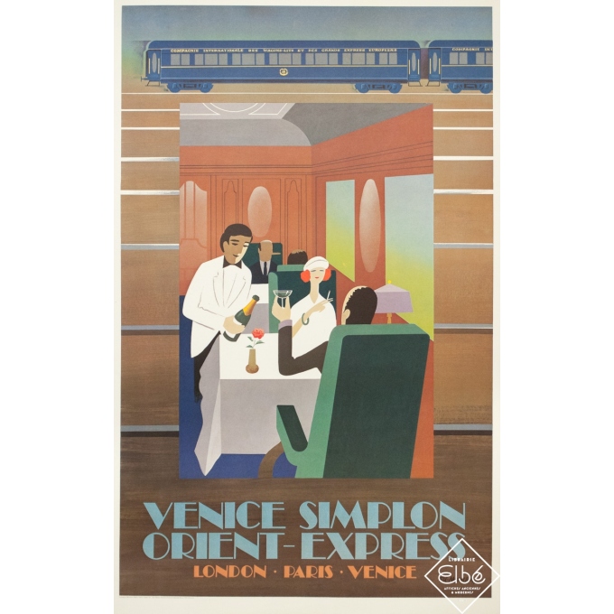 Affiche ancienne originale - Fix Masseau - 1981 - Venice Simplon Orient -Express - 99.5 par 62.5 cm