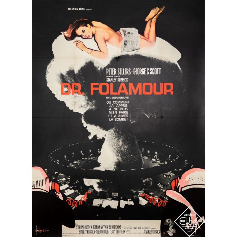 Original vintage movie poster - 1964 - Dr Folamour - 63 by 47,2 inches