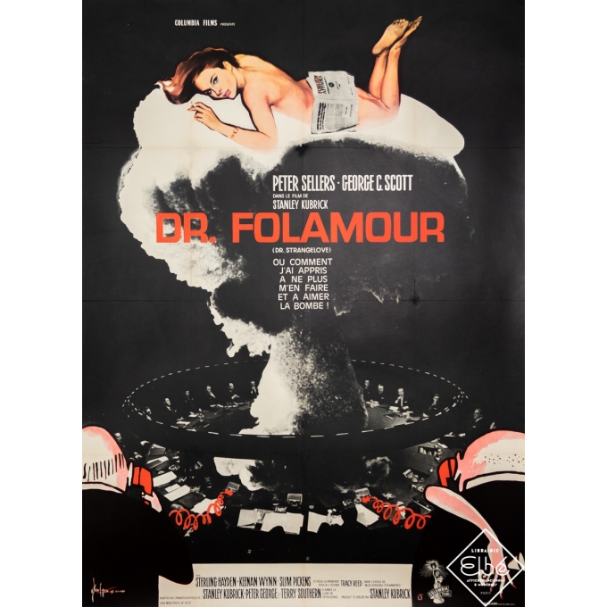 Affiche ancienne de cinéma - 1964 - Dr Folamour - 160 par 120 cm