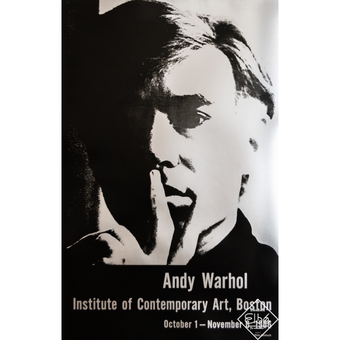 Affiche ancienne d'exposition - Burckhardt - 1966 - Andy Warhol - Institute of Contemporary Art, Boston - 87 par 56 cm