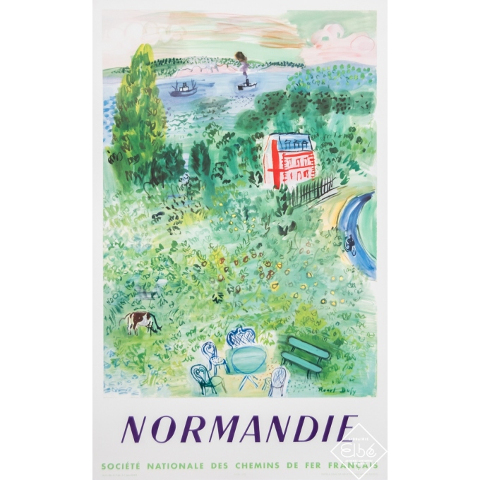 Vintage travel poster - Raoul Dufy - 1954 - Normandie - SNCF - 39 by 24,4 inches