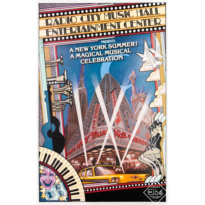 Affiche ancienne - Circa 1980 - Radio City Music Hall Entertainment Center - A New York Summer - 97,5 par 63,5 cm