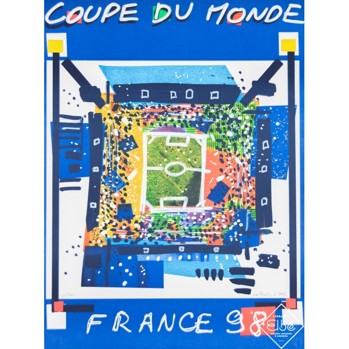 Silkscreen poster - Nathalie Le Gall - 1998 - Coupe du Monde - France 98 - 29,9 by 22,2 inches