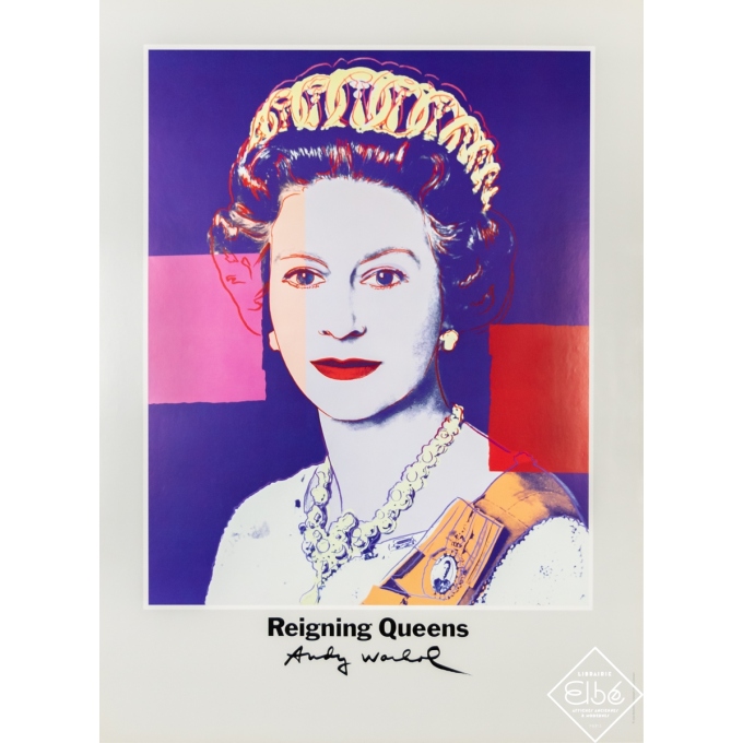 Affiche ancienne d'exposition - Andy Warhol - Circa 1980 - Reigning Queens - 82 par 60 cm
