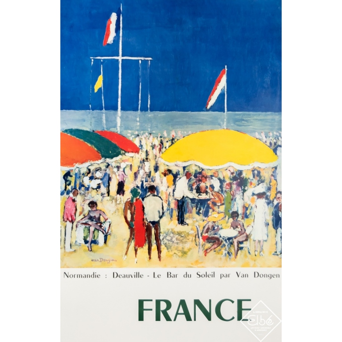 Affiche ancienne de voyage - Van Dongen - 1960 - Normandie - Deauville - France - 99 par 63 cm
