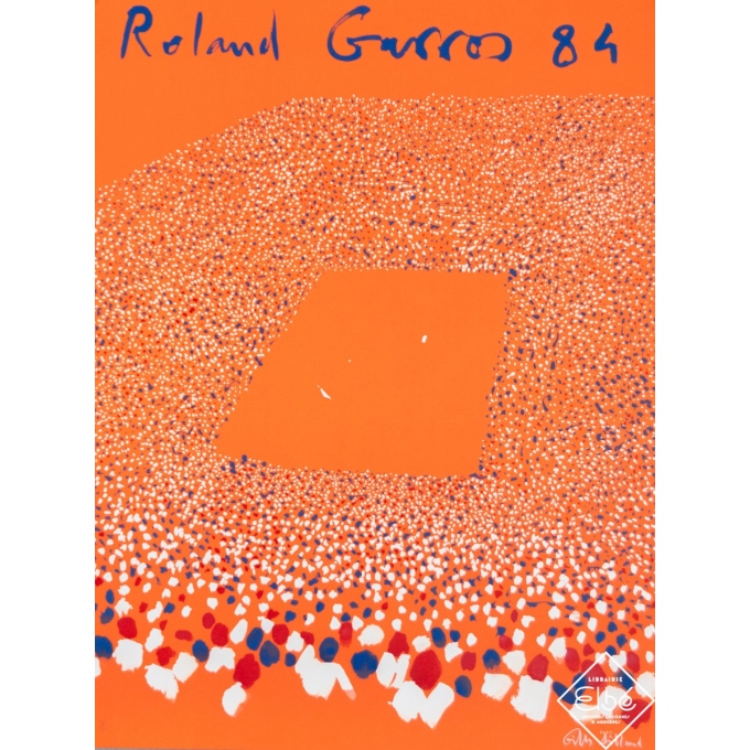 Vintage advertising poster - Gilles Aillaud - 1984 - Roland Garros 1984 (88/150) - 29,5 by 22,6 inches