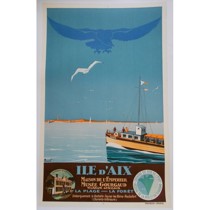 Ile d'Aix signée Pierre Commarmond - Affiche originale Ile d'Aix signée Pierre Commarmond - Affiche originale