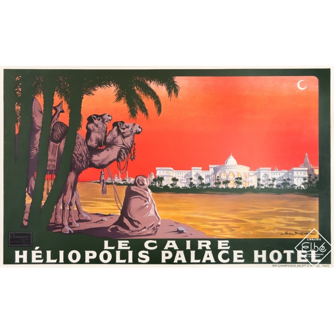Vintage travel poster - Geo Dorival - 1925 - Le Caire Heliopolis - 24,4 by 40 inches