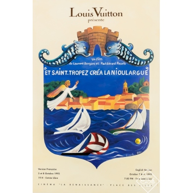 Vintage Razzia Louis Vuitton Cup 1987 Poster on Linen