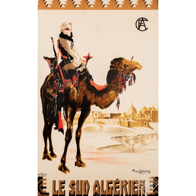 Affiche ancienne de voyage - Roger Irriera - 1937 - Le Sud Algérien - 98 par 60 cm