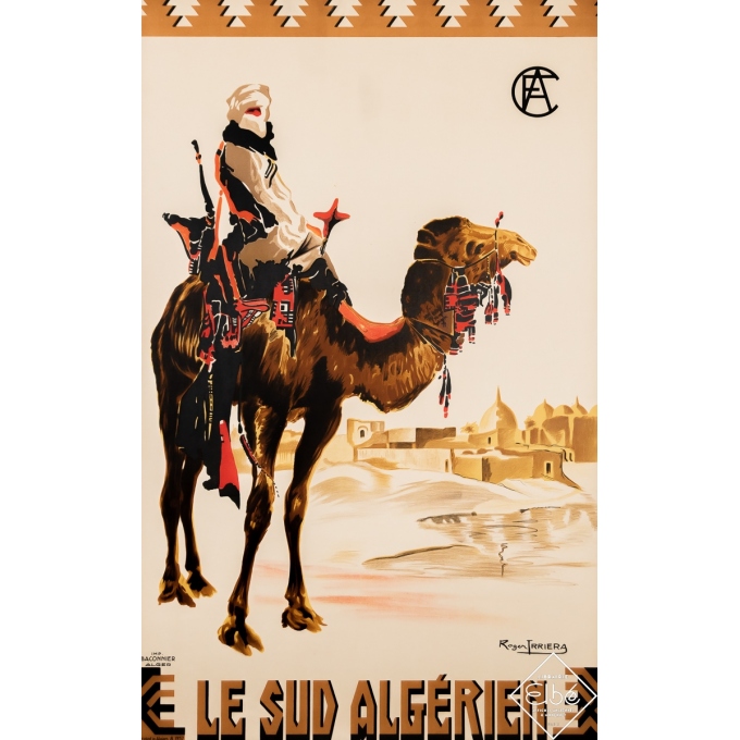 Affiche ancienne de voyage - Roger Irriera - 1937 - Le Sud Algérien - 98 par 60 cm