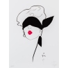 Affiche ancienne - La Femme au bandeau - Le Rouge Baiser - René Gruau - Circa 1960 - 57.5 par 42.5 cm