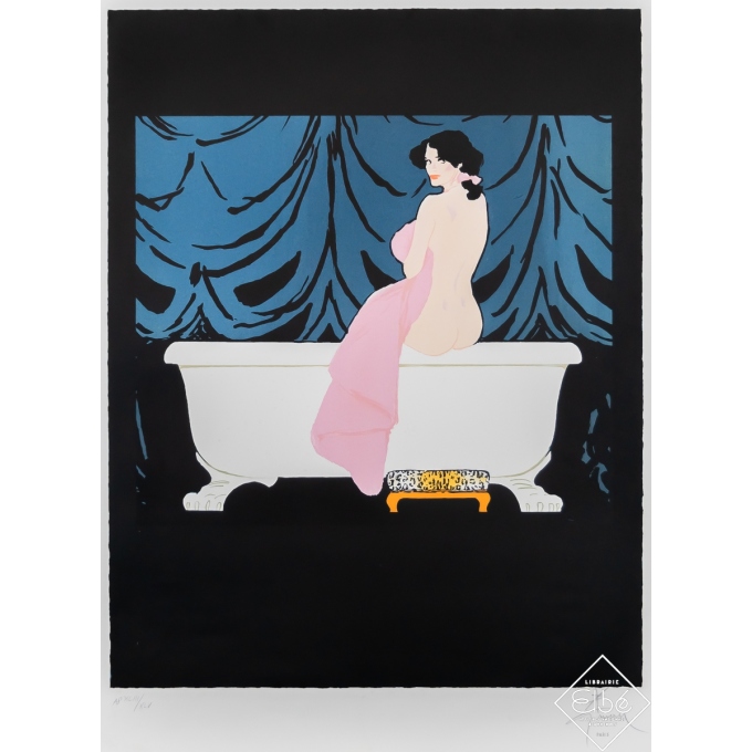 Affiche ancienne originale - Le Bain - René Gruau - 1989 - 69 par 52 cm