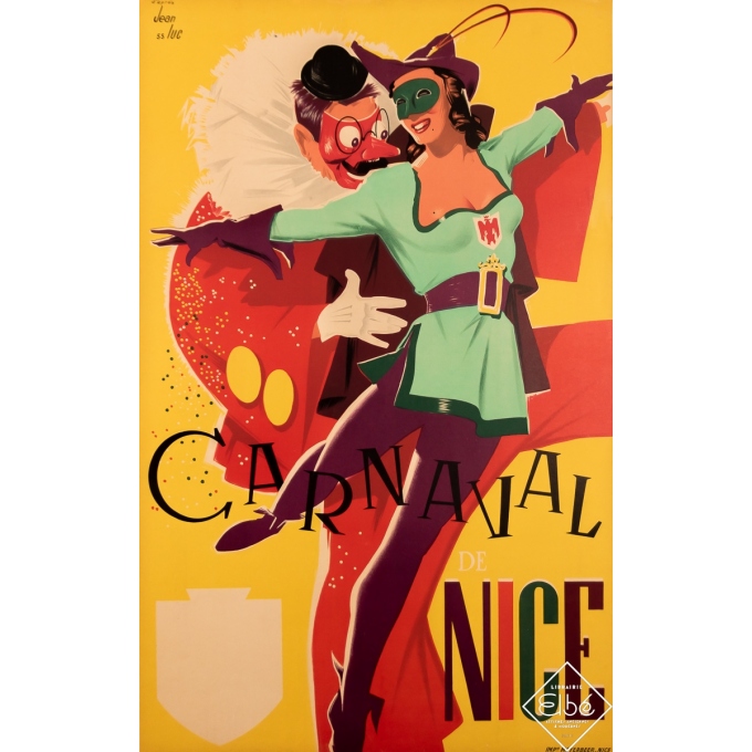 Vintage advertisement poster - Carnaval de Nice - Jean-Luc - 1955 - 38.8 by 24.4 inches Vintage advertisement poster - Carnaval de Nice - Jean-Luc - 1955 - 38.8 by 24.4 inches
