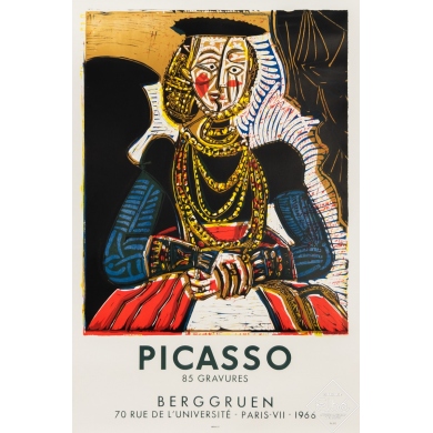 Vintage exhibition poster - Picasso - Berggruen - H. Deschamps - 1966 - 29.9 by 20.1 inches