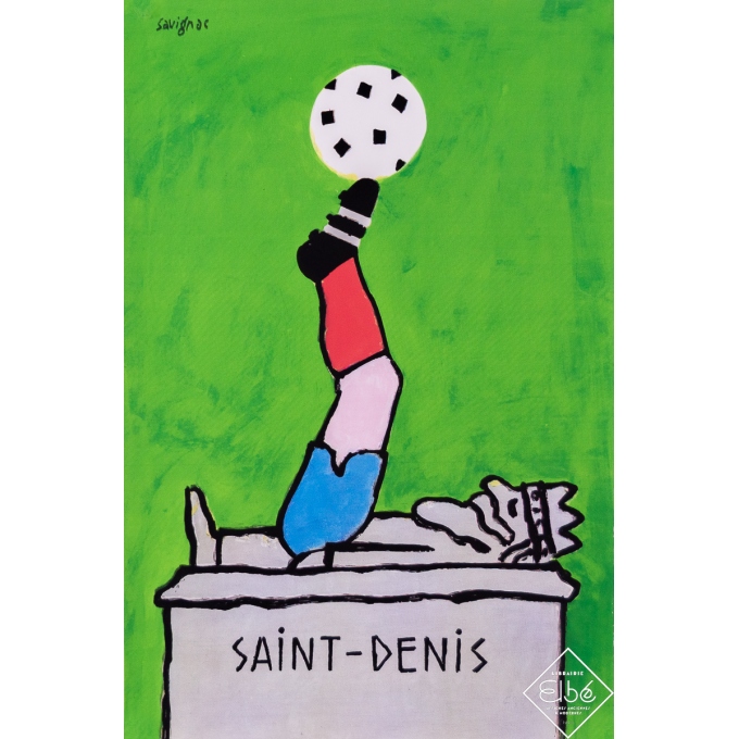 Vintage advertisement poster - Saint-Denis - Savignac - Circa 1990 - 22.4 by 15 inches