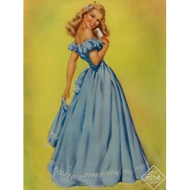 Original vintage poster - The blue dress - Edward d'Ancona - Circa 1950 - 21.3 by 15.7 inches
